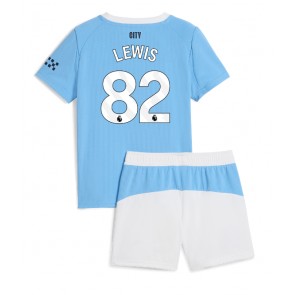 Lacne Dětský Futbalové dres Manchester City Rico Lewis #82 2025-26 Krátky Rukáv - Domáci (+ trenírky)